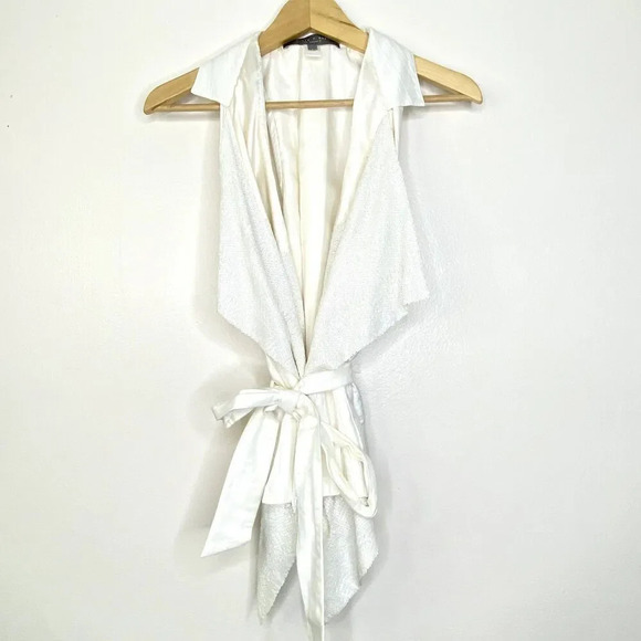 Sachin + Babi Medium Silk Blend Sequin Embellished Sleeveless Blouse Tie Front - Picture 1 of 12